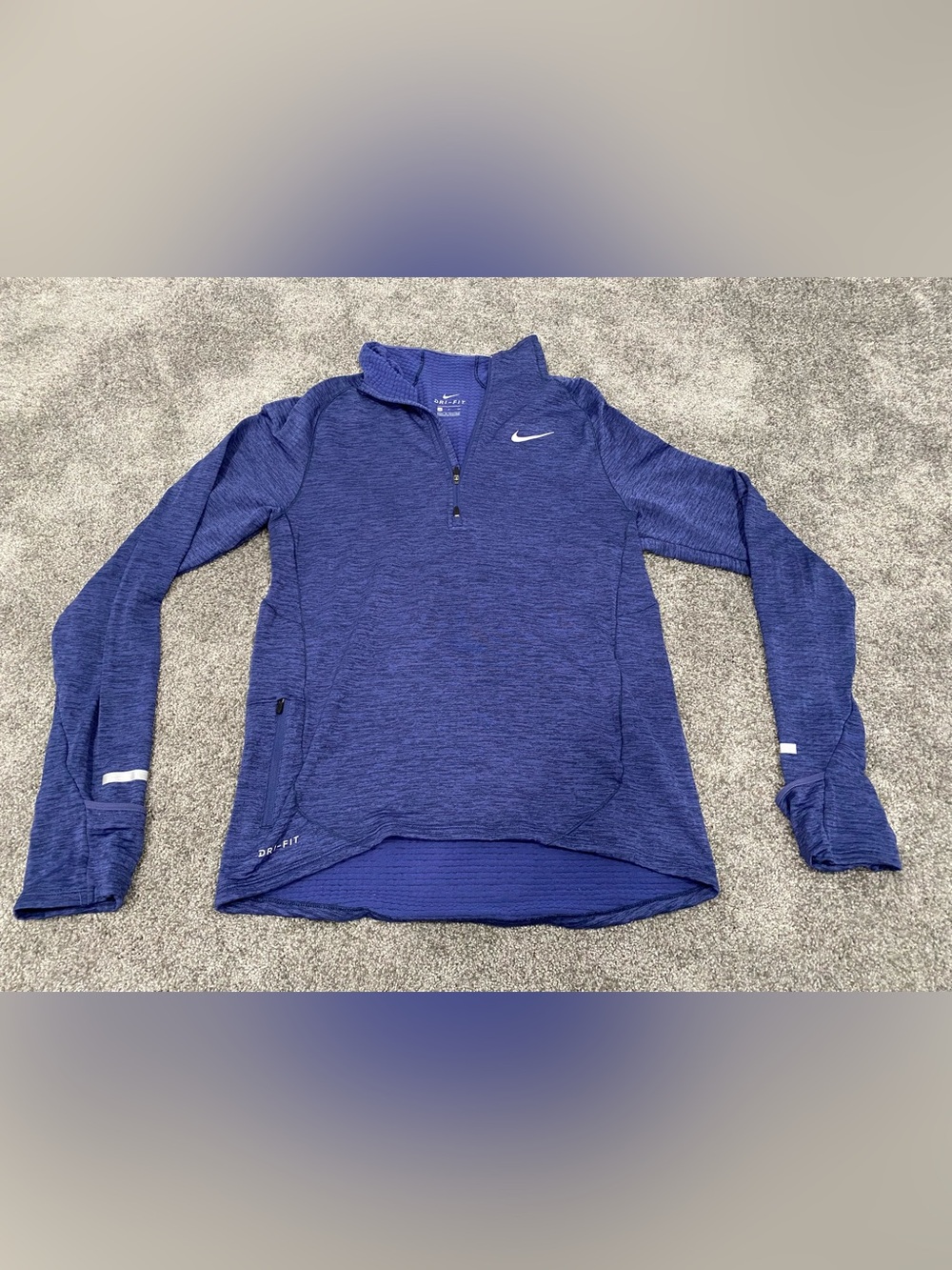 Nike Pullover Mens Small Blue Element 1/2 Zip Dri-Fit Running Reflective
